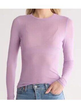 AFRM | Women's Light Purple Mesh Sheer Long Sleeved Top